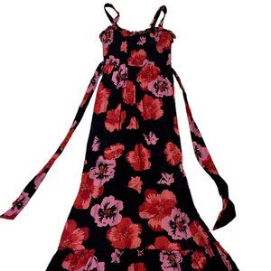 Band of Gypsies Floral Versatile adjustable straps Maxi Dress, w/pockets (S)